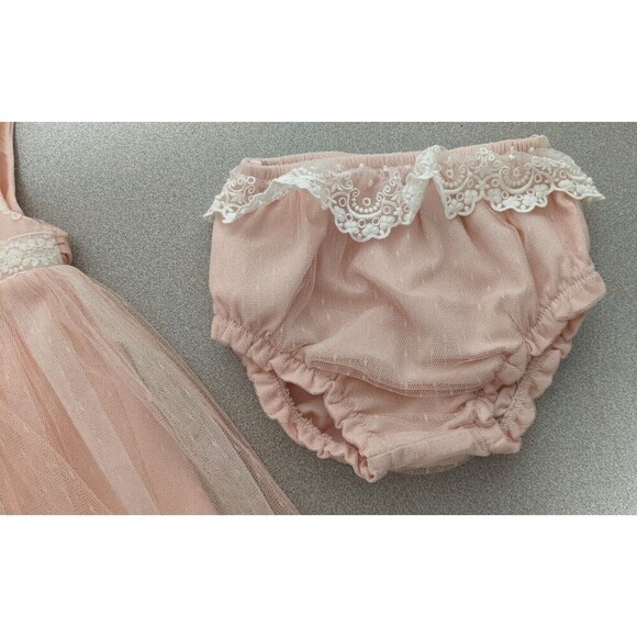 ABEL & LULU Beautiful Sleeveless Net Overlay Lace Trimmed Dress and Bloomers 36M - Picture 4 of 12